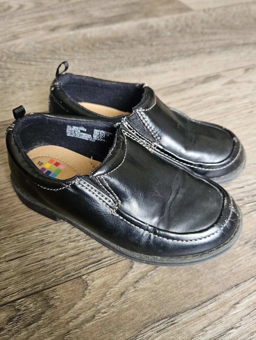 Kids Black Slip-On Dress Shoes